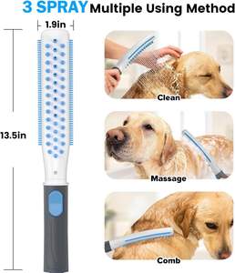 Brosse et peigne de bain pour animaux de compagnie, pour chiens et chats, en plastique écologique, outil de massage multifonctionnel pour la salle de bain - Product Image 2