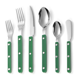 Juego de Cubiertos de Alta Calidad Estilo Bistro Francés, Cuchara, Tenedor, Cuchillo para Mantequilla, Mango Remachado de ABS, Acero Inoxidable 304 - Product Image 1