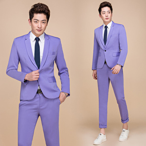 El nuevo vestido de hombre de estudio de estilo Aumenta la tendencia del adelgazamiento de color en la versión coreana de Western Suit Host's Nightclub Stage Perf - Product Image 5