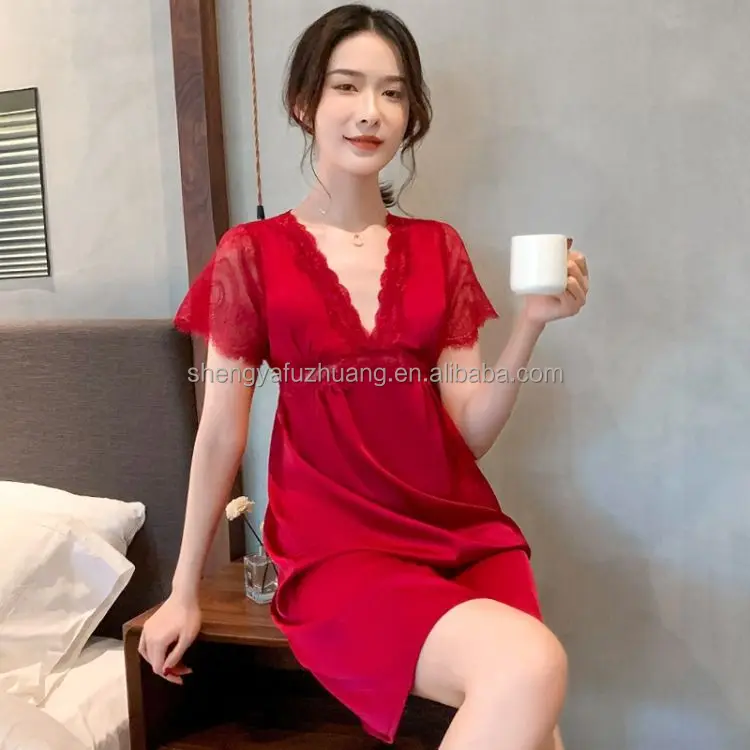 2022 letter pattern printed nightdress women's nightwear T-shirt dress women's home nightwear