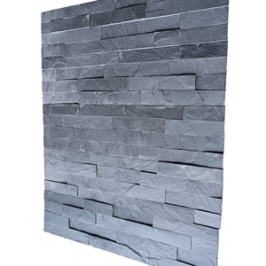 Haute qualité RF Culture naturelle pierre placage ardoise noire extérieur décoratif revêtement mural Design moderne Surface fendue antiacide - Product Image 1