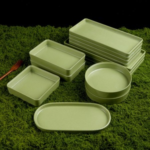 Plato de Carne de Res en Rodajas Frescas Estilo Snowflake de la Restaurante Mountain Breeze Hot Pot, Plato Rectangular de Melamina Comercial para Tripas - Product Image 1