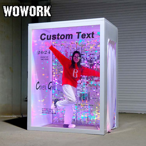 Wowork bán buôn 360 đi bộ trong kim loại có thể tháo rời khung với gương ánh sáng lung linh tường Backdrop đứng cho tiệc cưới tổ chức sự kiện trang trí - Product Image 2