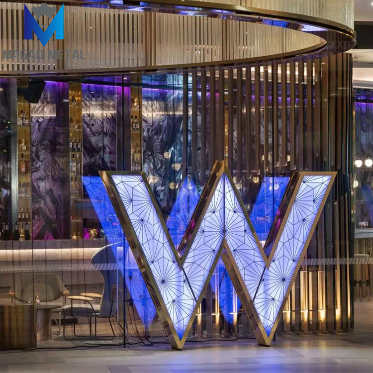 Зеркальный металлический разделитель из нержавеющей стали золотого цвета для гостиничных декоративных проектов