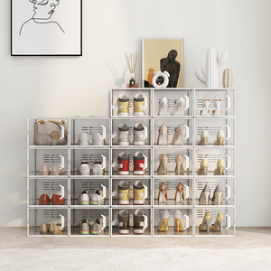Modern Five-Tier Transparent Shoebox <strong>Stackable</strong> Plastic Shoe <strong>Box</strong> <strong>Storage</strong> Modular Design Clear <strong>Stackable</strong> BT-386 - Product Image 3