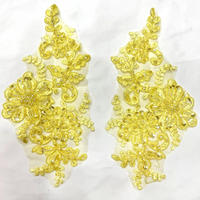 Vente chaude : Bordure en dentelle 100 % polyester, couleurs personnalisées, sequins, perles et broderies de luxe pour mariage
