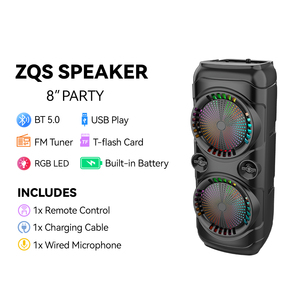 SING-E ZQS8229W Altavoz con Ruedas Doble de 8 Pulgadas, Bluetooth, para Fiestas, <span class=keywords><strong>Karaoke</strong></span>, con Luces LED Disco - Product Image 2