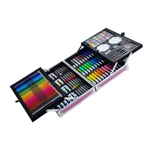 GF Art Supplies 145pcs Art Crafts Painting Coloring Drawing Case Deluxe Portable Metal Aluminum Art Set for Kids Teens Adults