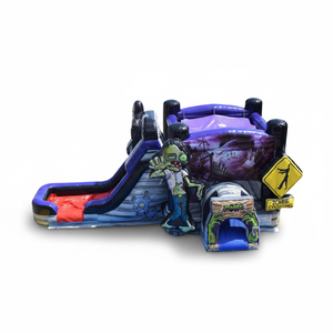 Inflable <span class=keywords><strong>de</strong></span> Aventura para Alquilar: Castillo Hinchable <span class=keywords><strong>de</strong></span> Zombis Caminantes para Celebración <span class=keywords><strong>de</strong></span> Halloween 2026 con Tobogán y Saltos - Product Image 1