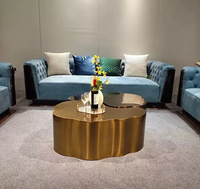 Table basse en métal inoxydable or de luxe haut de gamme Table d'extrémité d'accent Design de mode de nuage pour le salon