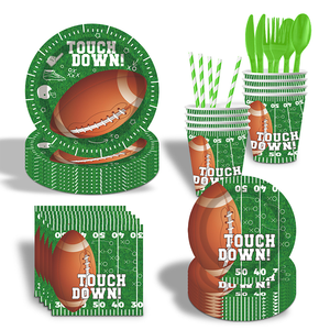 Pour <span class=keywords><strong>Amazon</strong></span> Rugby Fête D'anniversaire Vaisselle Super Bowl Décorations De Fête Y Compris Jetable <span class=keywords><strong>Papier</strong></span> Plateau Costume pour Enfants Ramadan - Product Image 5