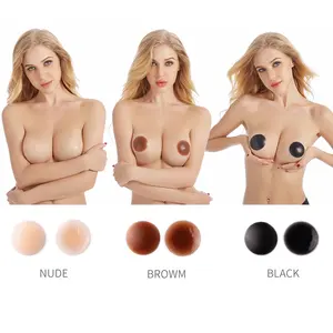 Sutiã de silicone boob, capas marrom de mamilos com grande copo, capas de mamilo