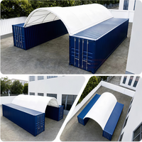 Abri pour conteneur en PVC robuste de qualité industrielle, 40'x 20' X13', à structure monopoutre, sans mur d'extrémité, pour conteneur maritime