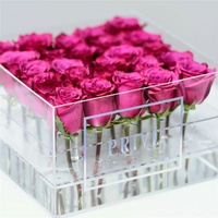 Boîte à fleurs en acrylique transparente PMMA, vente en gros, mode, 25 trous, boîte de luxe