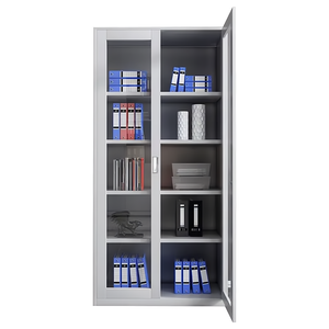 Armario plegable de acero para oficina, puerta abatible, armario de garaje con estante ajustable - Product Image 2