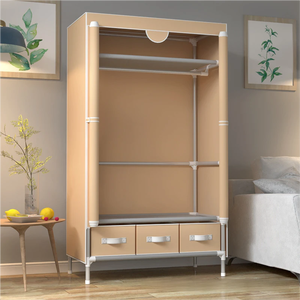 Organizador de Ropa Multifuncional con Estructura de Acero Resistente, Armario Portátil con Puerta de <span class=keywords><strong>Cremallera</strong></span>, Estantes de Tela, Diseño Desmontable para Bolsas - Product Image 1