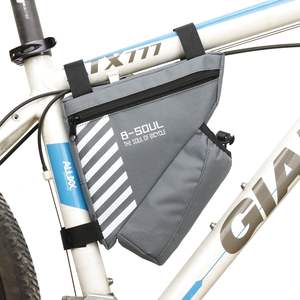 Muestra Gratis, Bolsa de Cuadro de Bicicleta de Nuevo Diseño, Bolsa de Ciclismo de 1.5L, Bolsa Triangular Reflectante para Almacenamiento de Bicicleta con Bolsillos Laterales de Malla - Product Image 2