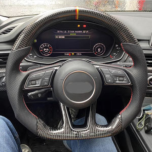 Volante de cuero LED de fibra de carbono medio <span class=keywords><strong>S</strong></span> <span class=keywords><strong>Line</strong></span> Compatible con Audi A3 A4 A5 A6 B7 8V B9 S3 S4 S5 RS3 RS4 RS5 RS6 RS7 C7 C8 Q5 - Product Image 1