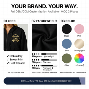 Conjunto Deportivo de 2 Piezas para Mujer, Sudadera Corta y Pantalones Deportivos, Logotipo Personalizado OEM, 100% Algodón, 380g, Transpirable, Ropa Deportiva Mujer Mayoreo - Product Image 2