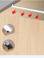 Barre lumineuse LED ultra-mince à encastrer sous l'armoire, éclairage à 45 degrés pour vitrine, armoire, placard