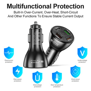 <span class=keywords><strong>Cargador</strong></span> <span class=keywords><strong>USB</strong></span> para coche, 4 puertos de carga rápida PD20W QC3.0 para <span class=keywords><strong>iPhone</strong></span> 14 <span class=keywords><strong>13</strong></span> Pro Max Huawei Samsung Phone, cargadores <span class=keywords><strong>USB</strong></span> <span class=keywords><strong>C</strong></span> - Product Image 4