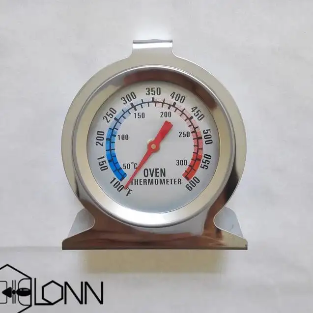 Bimetal Mekanik Analog Gantung Oven Thermometer Suhu Tinggi Gauge