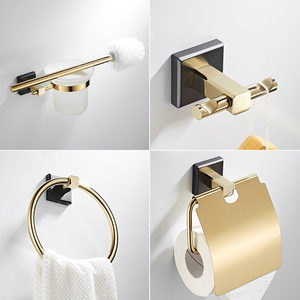 Ensemble de porte-serviettes en cuivre Anju, plaqué or, mural, moderne, minimaliste, pour salle de bain, barre et support à serviettes - Product Image 5