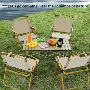 Ensemble de table et de chaises pliantes en cinq pièces pour le <span class=keywords><strong>camping</strong></span> en plein air, la pêche, le jardin, tissu Oxford double couche, multifonctionnel, portable, voiture - Product Image 3