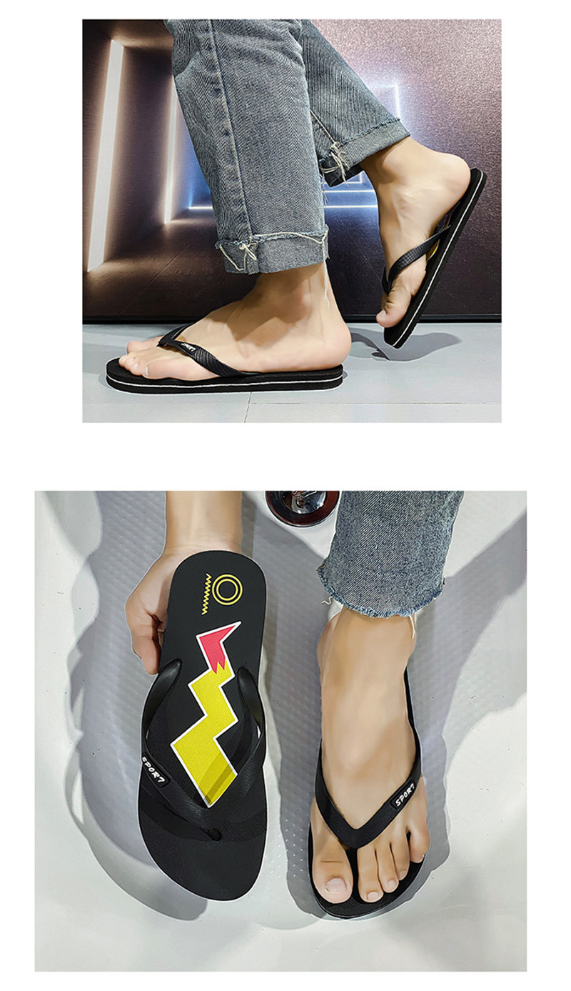Custom Rubber PE PVC Men's Flip-flops Anti-slip Anti-odor Casual Beach Sandals Filp Flops