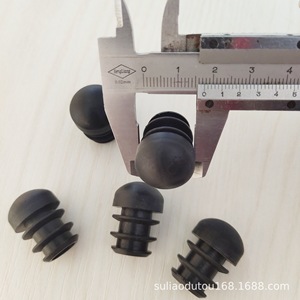Bouchons de tube ronds noirs 19 mm, patins de pieds de meubles, capuchons de pieds de chaise antidérapants, pièces en plastique durables - Product Image 2