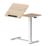 Bureau mobile réglable en hauteur avec chariot à roulettes verrouillables pour poste de travail à domicile