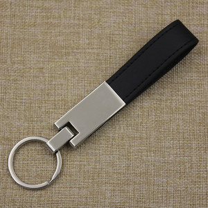 Customized Car LOGO Promotional Simple Keychains Rectangular <b>Keyring</b> Metal Leather PU Key Automobile Pendant Gift Keychain - Product Image 3