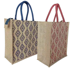 Bolsa de Compra Laminada Sostenible al por Mayor, Bolsa de Yute Reutilizable Ecológica con Logotipo Personalizado y Asa de Bambú - Product Image 5