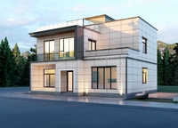 Villa préfabriquée moderne, maison de luxe, maison intelligente portable, villa à 3 chambres, villa préfabriquée en acier léger