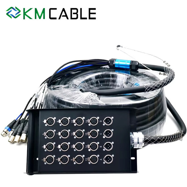 Professional 8/20/32CH Stage Snake Cable with Stage Box, High Purity OFC Core Multi-Core Audio Snake for Stage & Audio