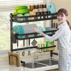 Estante Escurridor de Platos de Dos Niveles con Tapa Abatible para Fregadero, Soporte de Almacenamiento de Dos Capas, ¡Venta Caliente! - Product Image 5