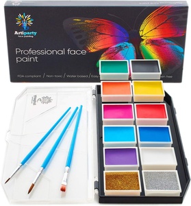 Kit de <span class=keywords><strong>peinture</strong></span> pour le <span class=keywords><strong>visage</strong></span> non toxique hypoallergénique facile à appliquer, ensemble de <span class=keywords><strong>peinture</strong></span> à l'eau pour gâteaux avec pinceau pour enfants - Product Image 2