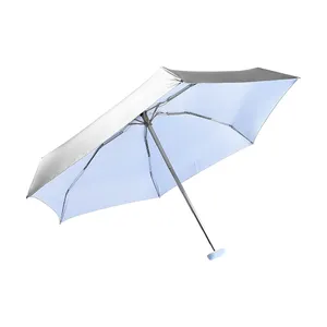 19inmch Super Lightweight Smallest 7 Fold Mini Compact Titanium Silver Coated Umbrella