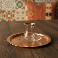 Luxuriöse Individuelle Borosilikatglas Hitzebeständige 3oz/200mL Eierförmige Teetassen & Untertassen für Türkischen Kaffee