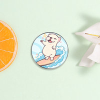 1 Pezzo Spilla Rotonda Personalizzata con Stampa, Prezzo all'Ingrosso, con Motivi Cartoon, Citazioni Ispirazionali, Figure di Animali e Piante, Bandiere, Bande e Distintivi Medici