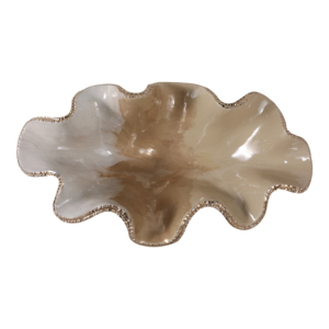 Ciotola Decorativa in Metallo Ondulato, Elemento d'Arredo Costiero per Soggiorno e Tavolino da Caffè - Product Image 6