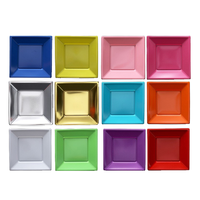 Assiettes carrées jetables en plastique pour sushis, épaisseur 2 mm, 7 et 9 pouces, pour pique-nique, fête, barbecue, bonbons, fruits, salades, steak et restauration rapide