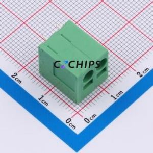 DB241V-5.0-2P-GN Spring Terminal Block Through hole Component (THT),P=5mm Connector 1x2P 5mm Green 2P - Product Image 1