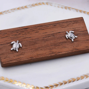 Turtle <b>Stud</b> Earrings Tibetan <b>Silver</b> Animal Shape Distressed Color Women's Fashion Jewelry Gift Occasion - Product Image 5
