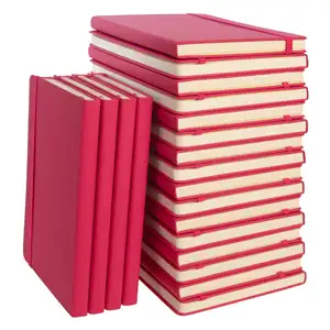 新设计促销礼品粉色长尺寸账户登记笔记本200页出售带定制标志