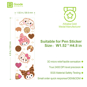 Goode More – Taux de <span class=keywords><strong>rachat</strong></span> de 50 % – Personnalisation en gros – Stylo signature – Autocollant PET imperméable à surface lisse – Dessin animé UV DTF - Product Image 2