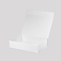A5 peu profond plaine blanc rigide pliant plat emballage magnétique boîtes-cadeaux en gros