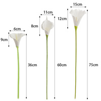 Flor Artificial de Lirio Calla Blanco EVA de Tacto Real Hecha a Mano para Ramo de Boda, Decoración de Eventos y Fiestas en el Hogar, Ecológica