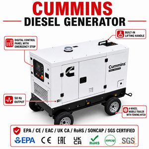 เครื่องกำเนิดไฟฟ้าดีเซลแบบเงียบ Cummins Weichai Yuchai 20kva 20kw 30kw 30kva 40kva 60kva 80kva 100kva 100kw พร้อมระบบ ATS 200A - Product Image 2