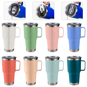 Vaso Térmico de Viaje de 20oz/30oz, Doble Pared, Acero Inoxidable, Aislamiento al Vacío, con Asa de Acero - Product Image 2